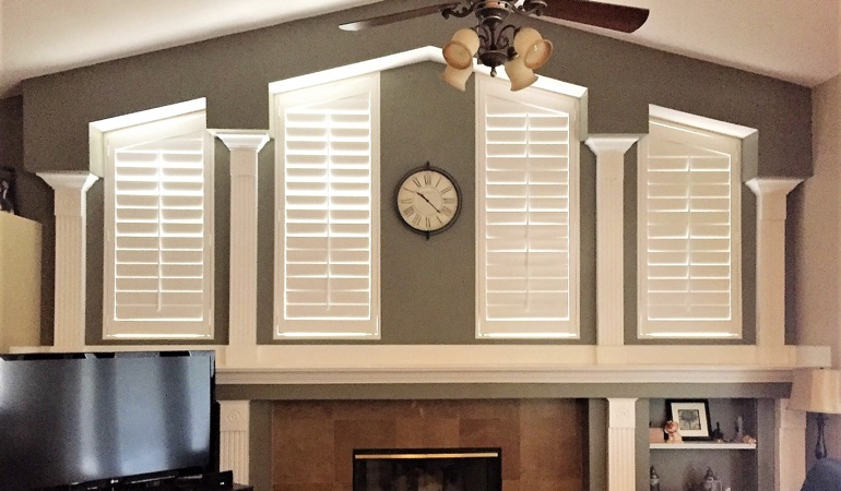Polywood Shutters in Family Room in Charlotte